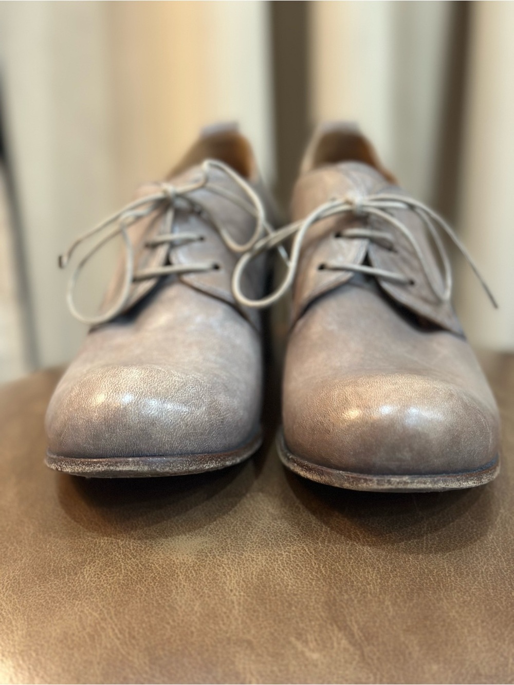 Moma Taupe Leather Derby Lace-Up Shoes size 38.5 (8-8.5) - Picture 8 of 10